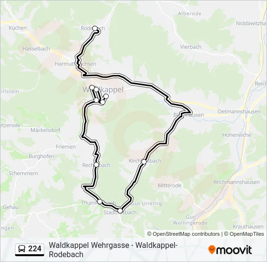 224 Bus Line Map