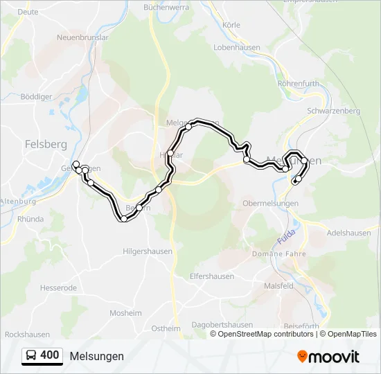 400 Bus Line Map