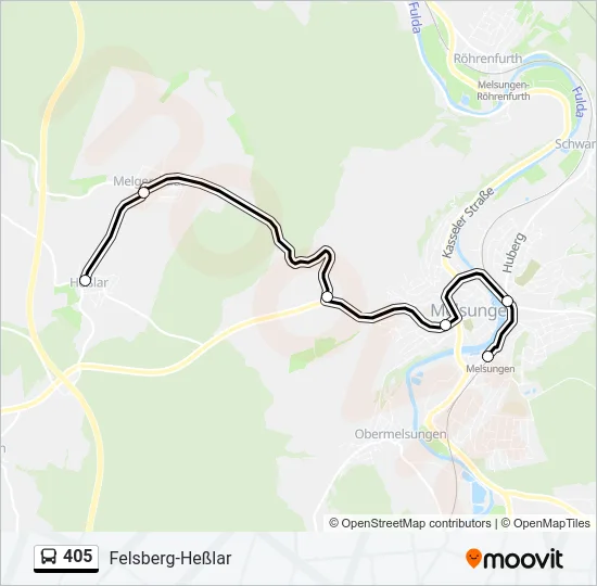 405 Bus Line Map