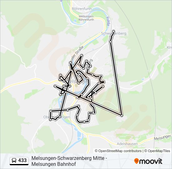 433 Bus Line Map
