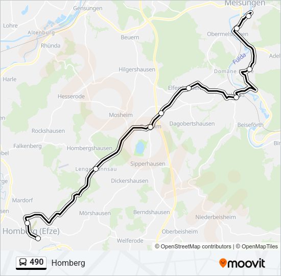 490 Bus Line Map