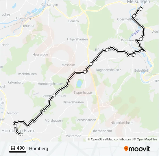490 Bus Line Map