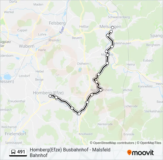 491 Bus Line Map