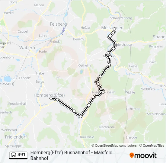 491 Bus Line Map