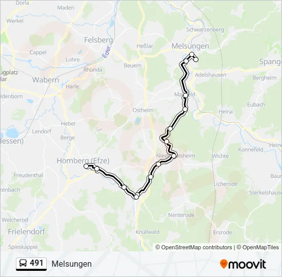 491 Bus Line Map