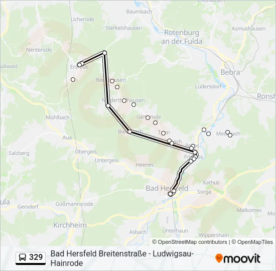 329 Bus Line Map