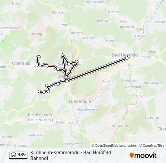 389 Bus Line Map