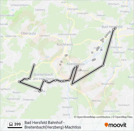 399 Bus Line Map