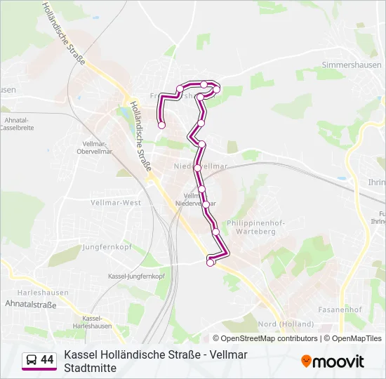 44 Bus Line Map