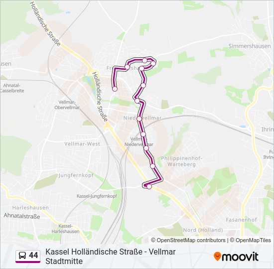 Автобус 44: карта маршрута