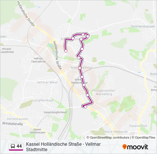 44 Bus Line Map