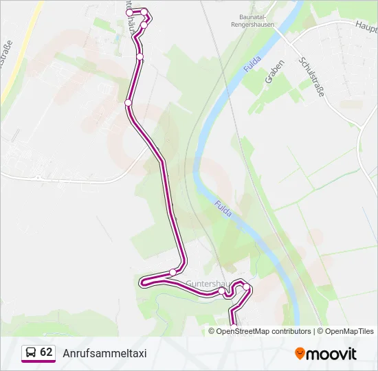 62 Bus Line Map