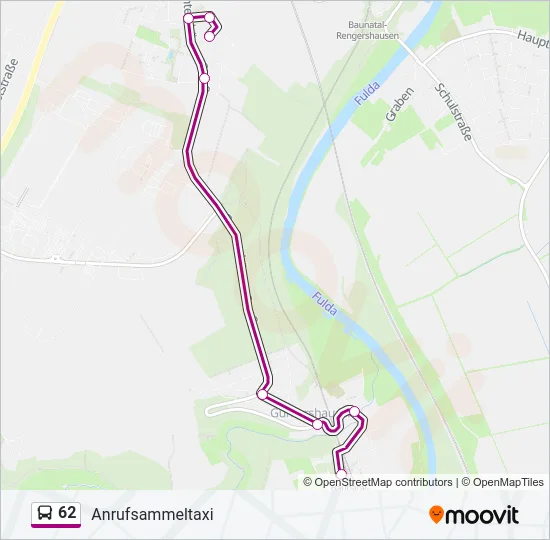 62 Bus Line Map