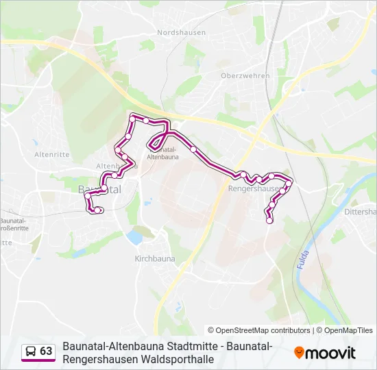 63 Bus Line Map