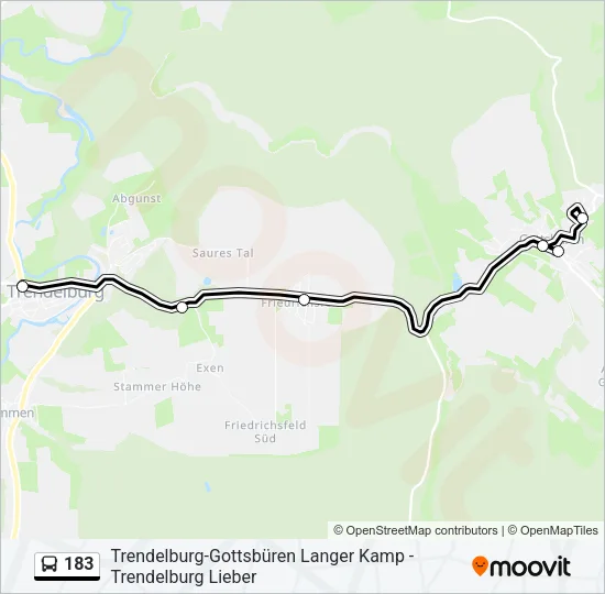 183 Bus Line Map