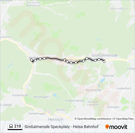 210 Bus Line Map