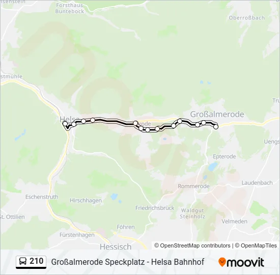 210 Bus Line Map