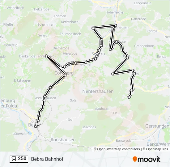 250 Bus Line Map