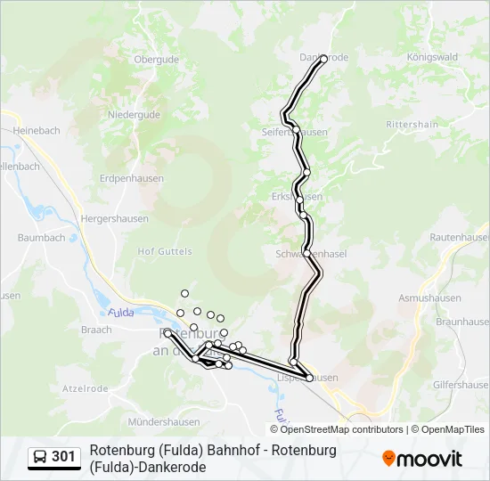 301 Bus Line Map