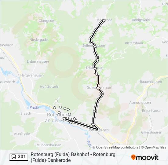 301 Bus Line Map