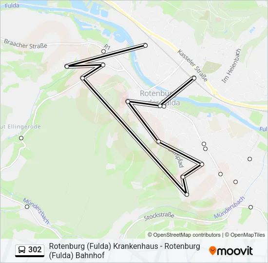 302 Bus Line Map