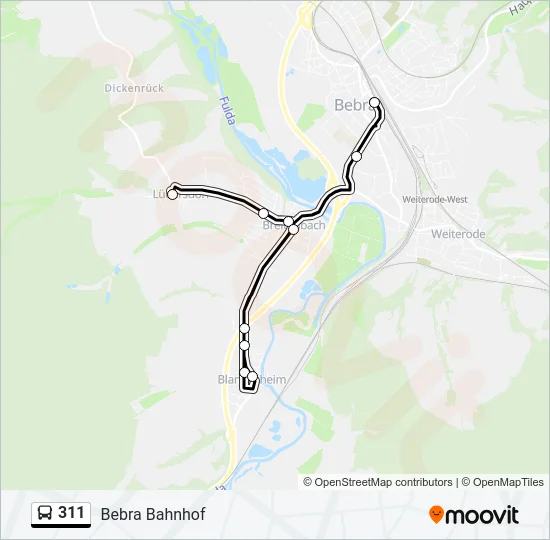 311 Bus Line Map