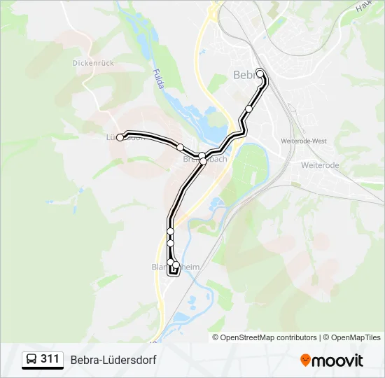 311 Bus Line Map