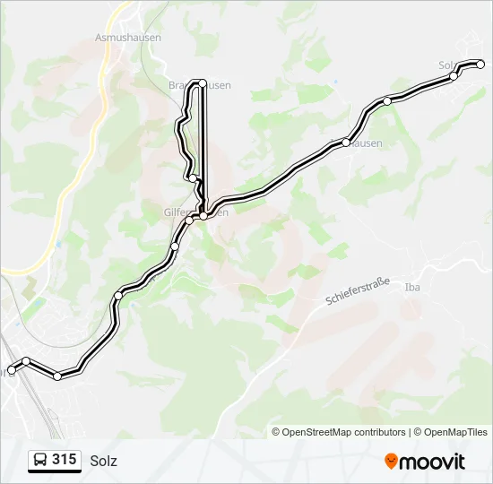 315 Bus Line Map