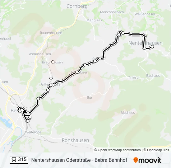 315 Bus Line Map