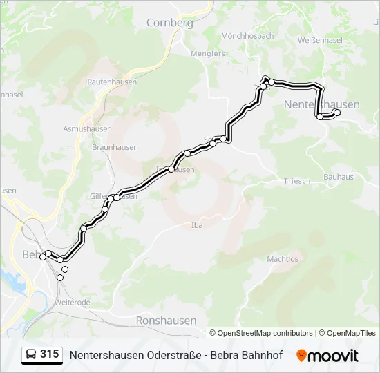 315 Bus Line Map