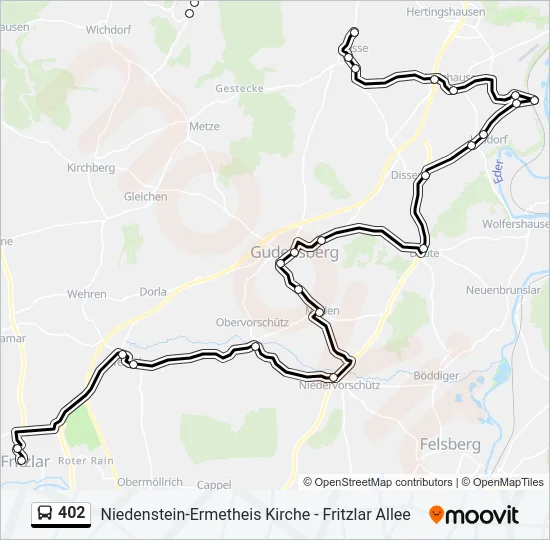 402 Bus Line Map