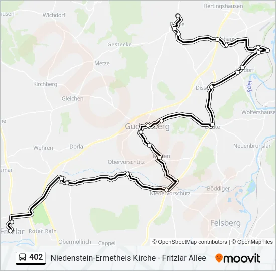402 Bus Line Map