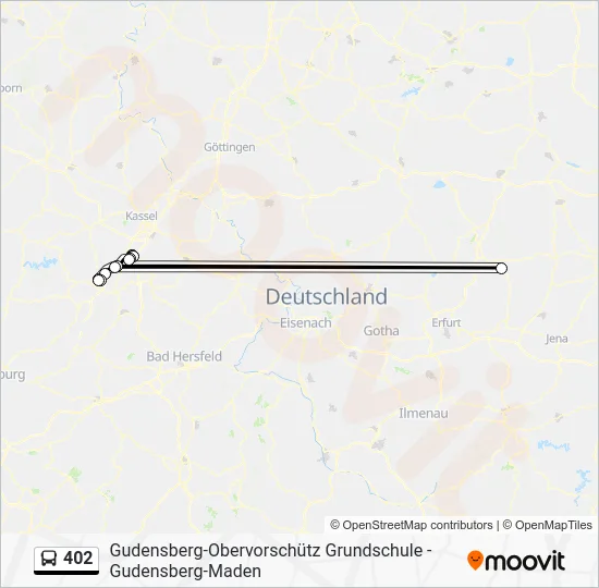 Автобус 402: карта маршрута