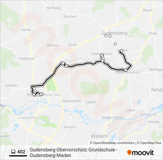 Автобус 402: карта маршрута