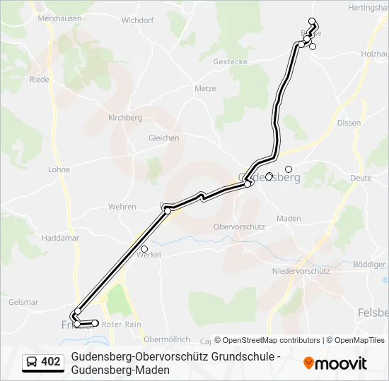 Автобус 402: карта маршрута