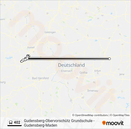 Автобус 402: карта маршрута