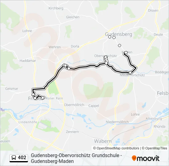 402 Bus Line Map