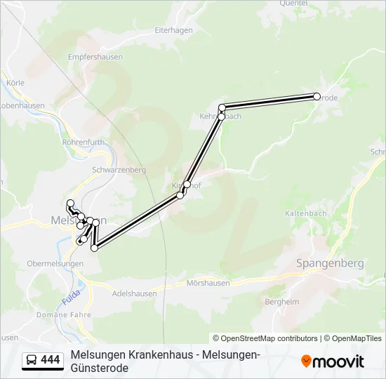 444 Bus Line Map