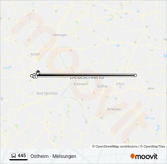 445 Bus Line Map