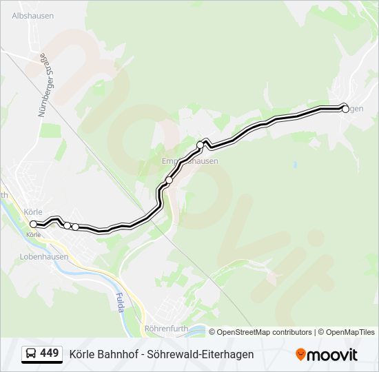 449 Bus Line Map