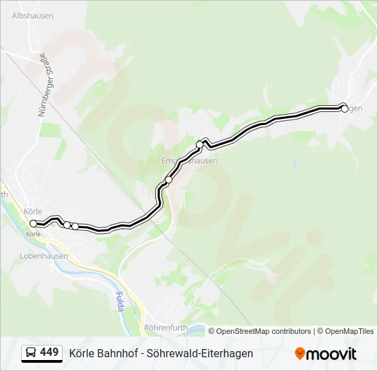 449 Bus Line Map