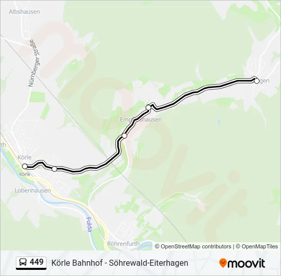 449 Bus Line Map