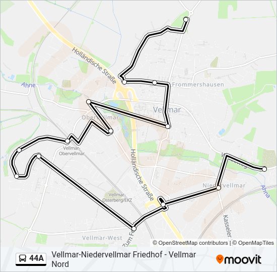 44A Bus Line Map