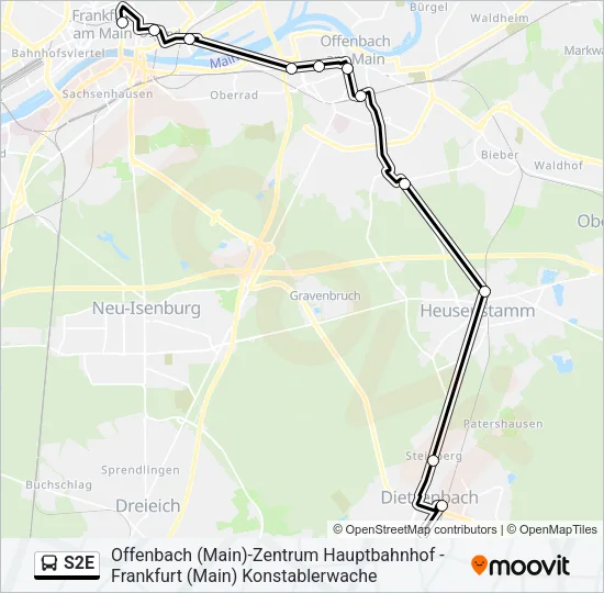 Buslinie S2E Karte