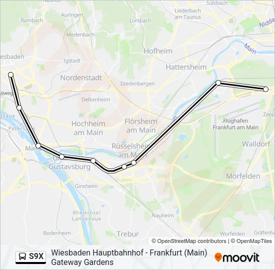 S9X Bus Line Map