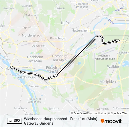 S9X Bus Line Map