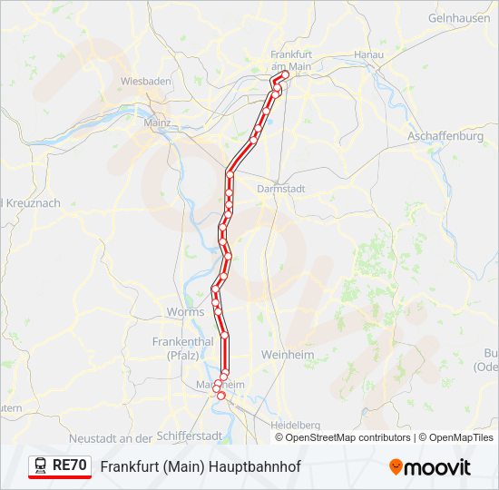 RE70 Train Line Map
