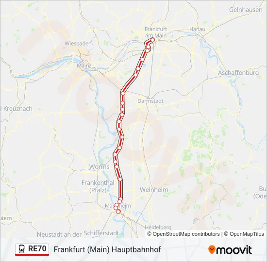 RE70 Train Line Map