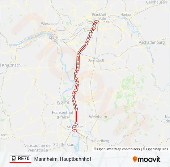 RE70 Train Line Map