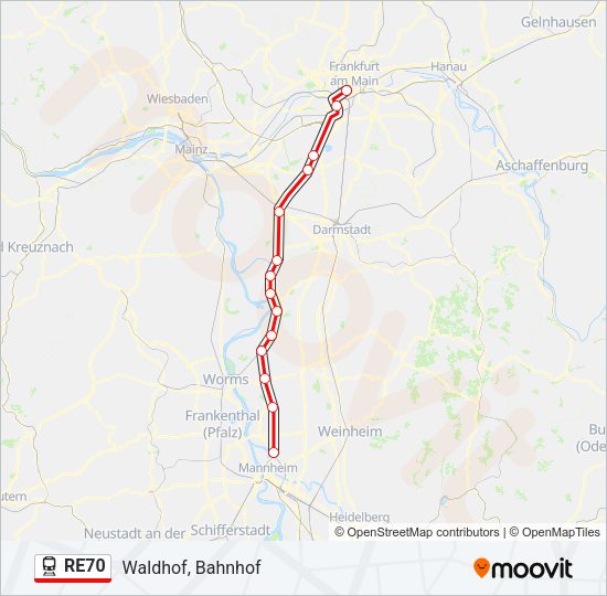 RE70 Train Line Map